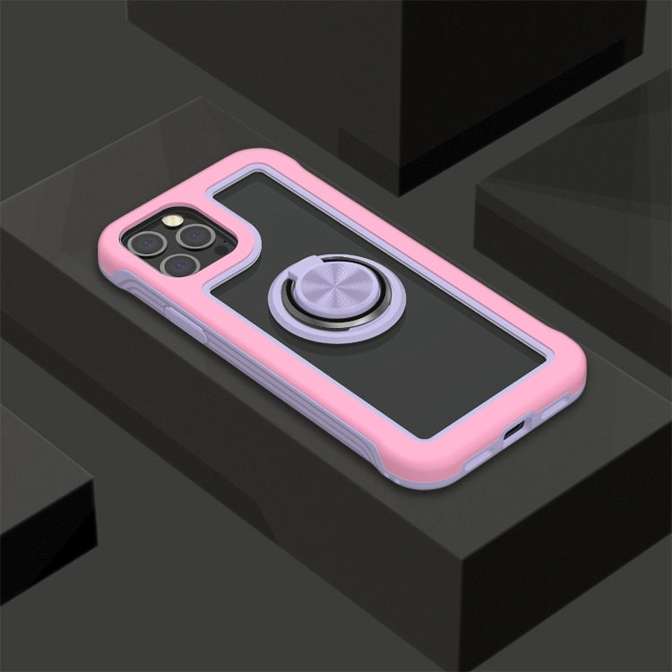 For iPhone 11 Pro Crystal PC + TPU Shockproof Case with 360 Degree Rotating Ring Holder