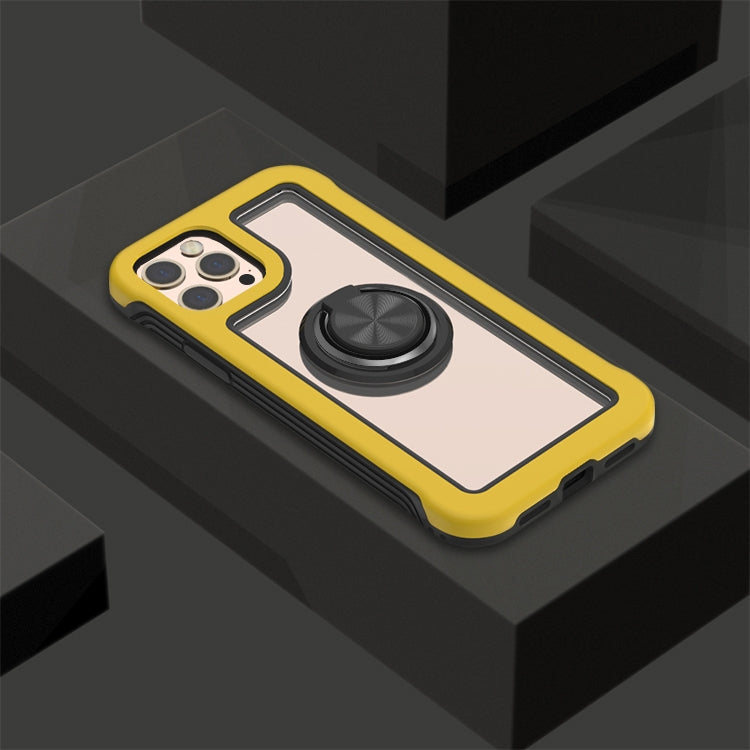 For iPhone 11 Pro Crystal PC + TPU Shockproof Case with 360 Degree Rotating Ring Holder