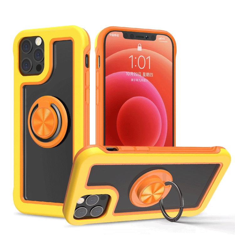 For iPhone 11 Pro Crystal PC + TPU Shockproof Case with 360 Degree Rotating Ring Holder