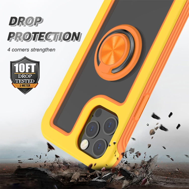 For iPhone 11 Pro Crystal PC + TPU Shockproof Case with 360 Degree Rotating Ring Holder