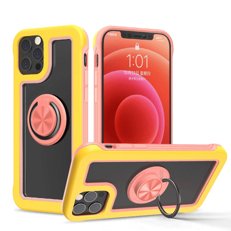 For iPhone 11 Pro Crystal PC + TPU Shockproof Case with 360 Degree Rotating Ring Holder