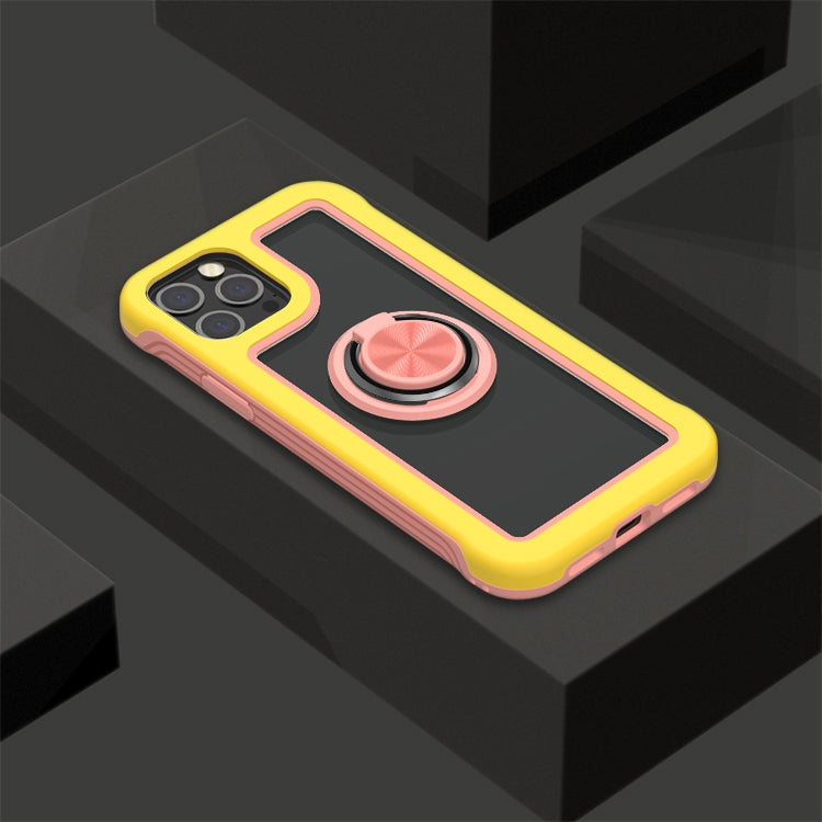For iPhone 11 Pro Crystal PC + TPU Shockproof Case with 360 Degree Rotating Ring Holder