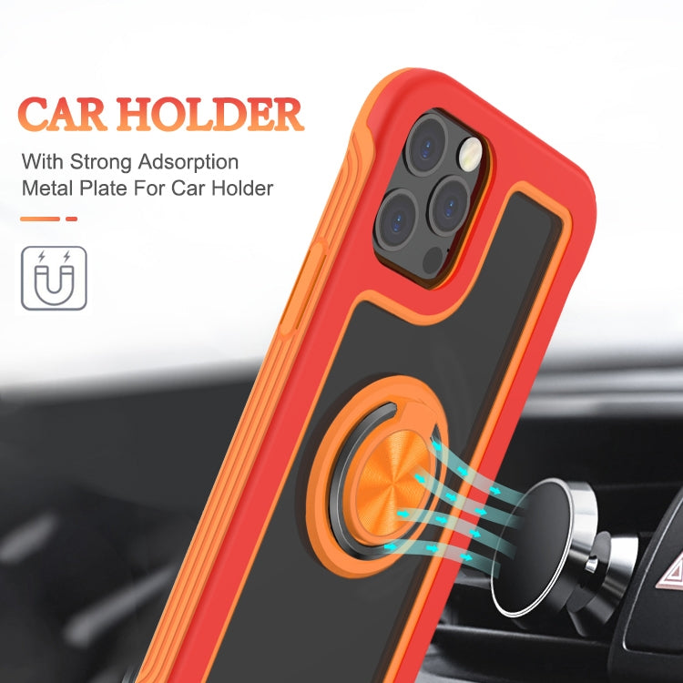 For iPhone 11 Pro Max Crystal PC + TPU Shockproof Case with 360 Degree Rotating Ring Holder