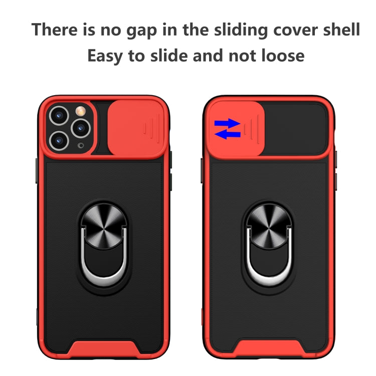 For iPhone 12 Pro Sliding Camera Cover Design TPU + PC Magnetic Shockproof Case with Ring Holder