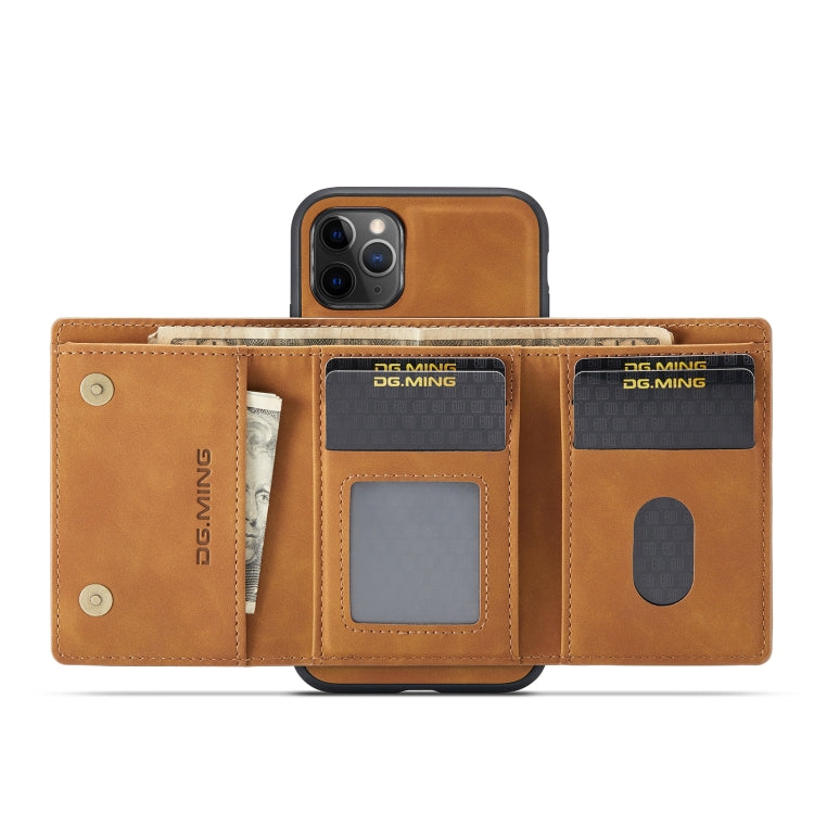 DG.MING M1 Series 3-Fold Multi Card Wallet  Back Cover Shockproof Case with Holder Function For iPhone 11 Pro