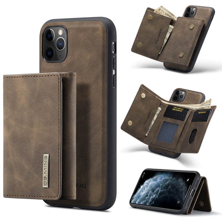 DG.MING M1 Series 3-Fold Multi Card Wallet  Back Cover Shockproof Case with Holder Function For iPhone 11 Pro