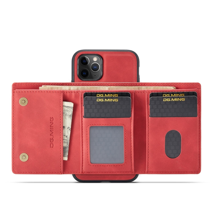 DG.MING M1 Series 3-Fold Multi Card Wallet  Back Cover Shockproof Case with Holder Function For iPhone 11 Pro