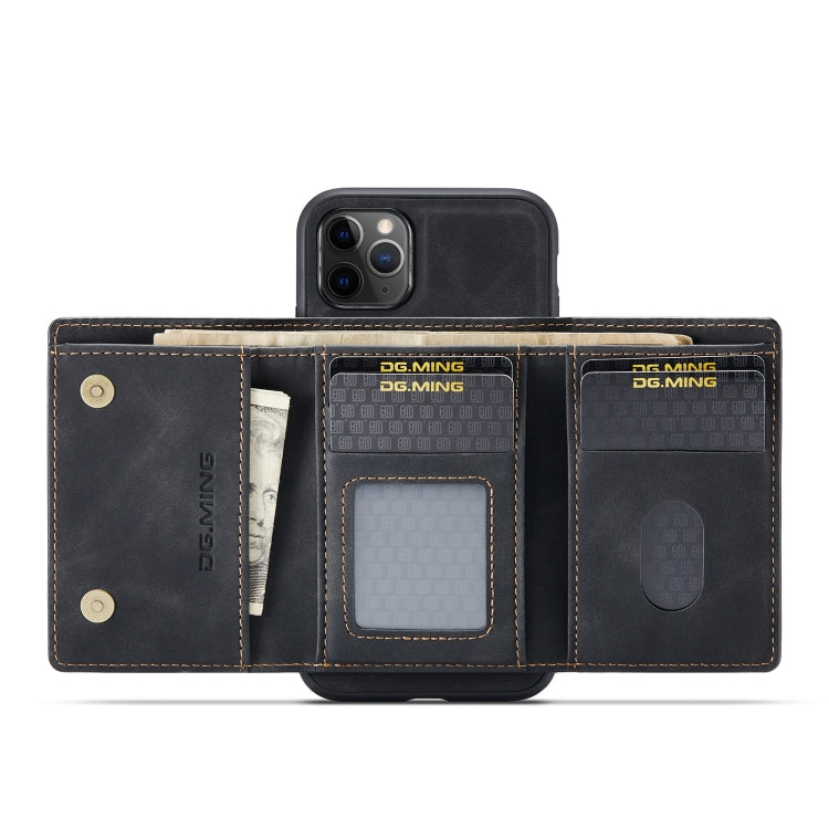 DG.MING M1 Series 3-Fold Multi Card Wallet  Back Cover Shockproof Case with Holder Function For iPhone 11 Pro Max