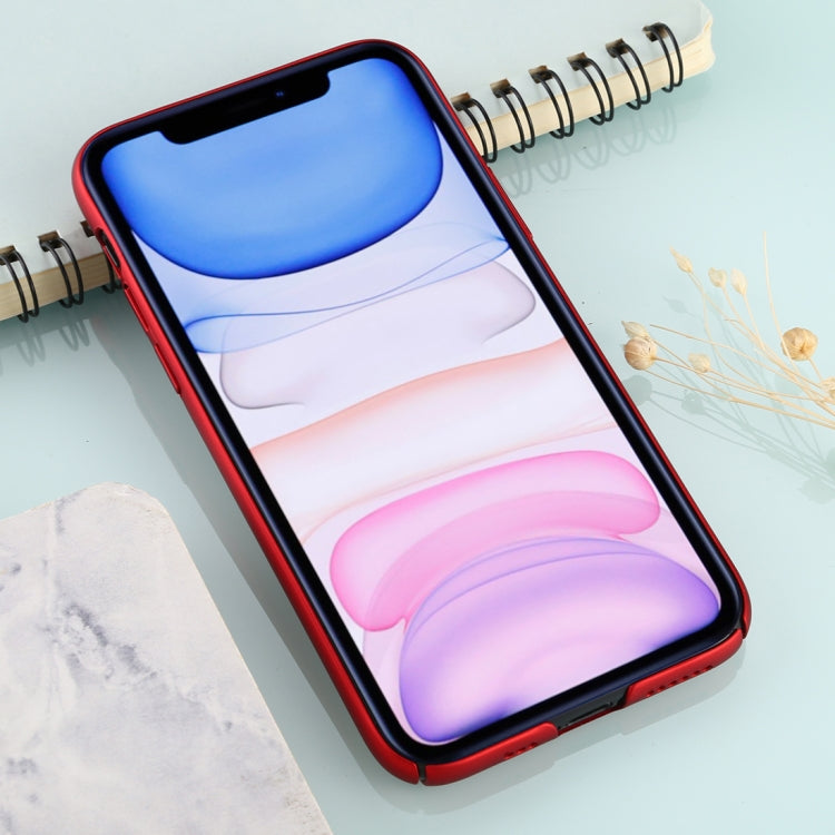 For iPhone 11 Mesh Solid Color Plastic Protective Case