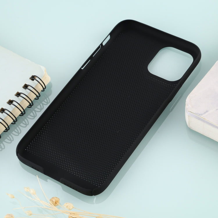 For iPhone 11 Mesh Solid Color Plastic Protective Case