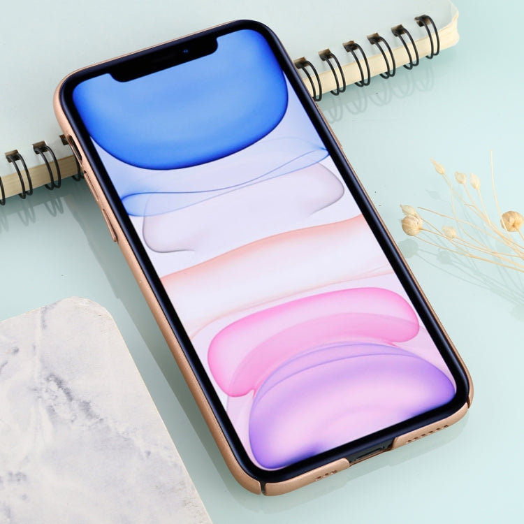 For iPhone 11 Mesh Solid Color Plastic Protective Case