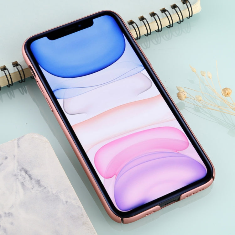 For iPhone 11 Mesh Solid Color Plastic Protective Case