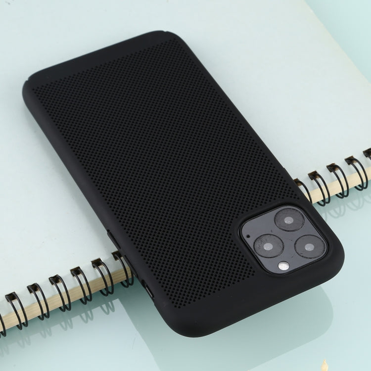 For iPhone 11 Pro Mesh Solid Color Plastic Protective Case