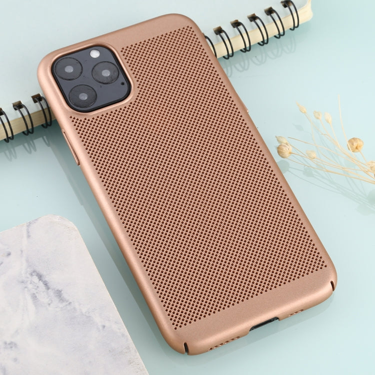 For iPhone 11 Pro Mesh Solid Color Plastic Protective Case