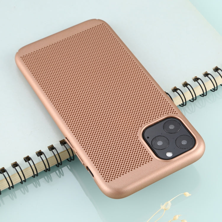 For iPhone 11 Pro Mesh Solid Color Plastic Protective Case