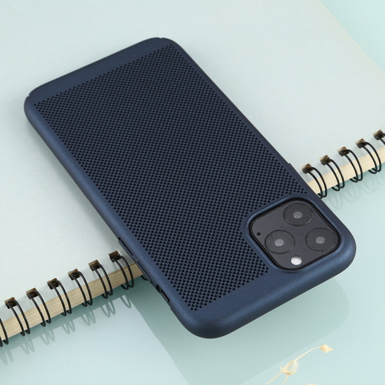 For iPhone 11 Pro Mesh Solid Color Plastic Protective Case