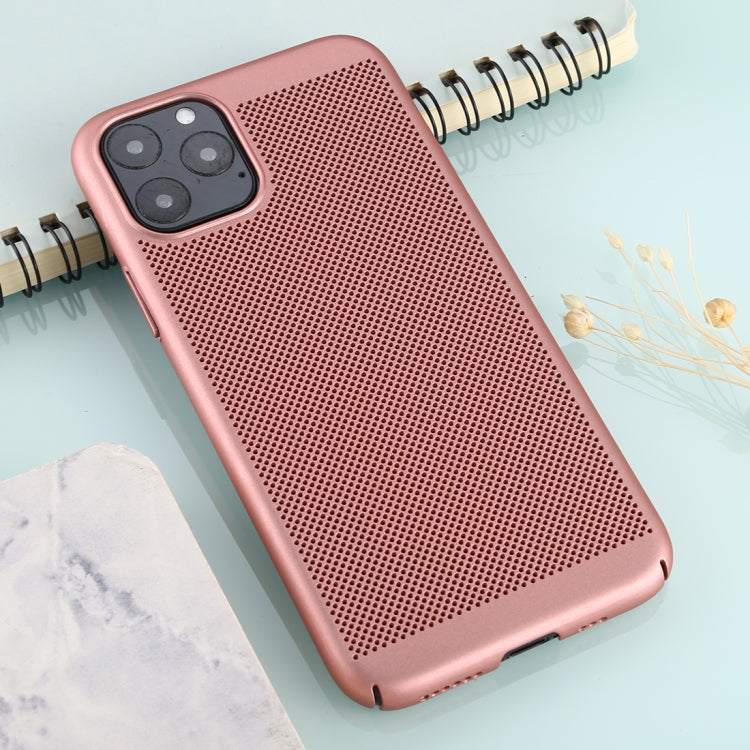 For iPhone 11 Pro Mesh Solid Color Plastic Protective Case