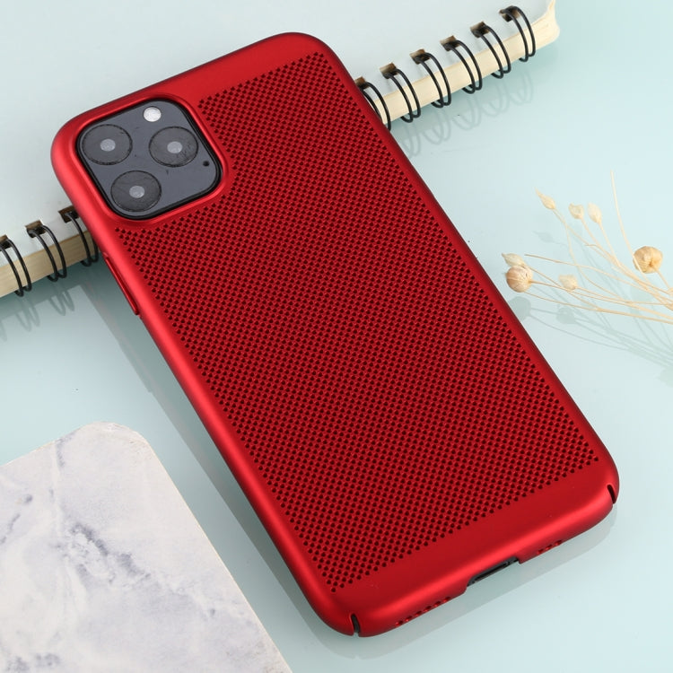 For iPhone 11 Pro Max Mesh Solid Color Plastic Protective Case
