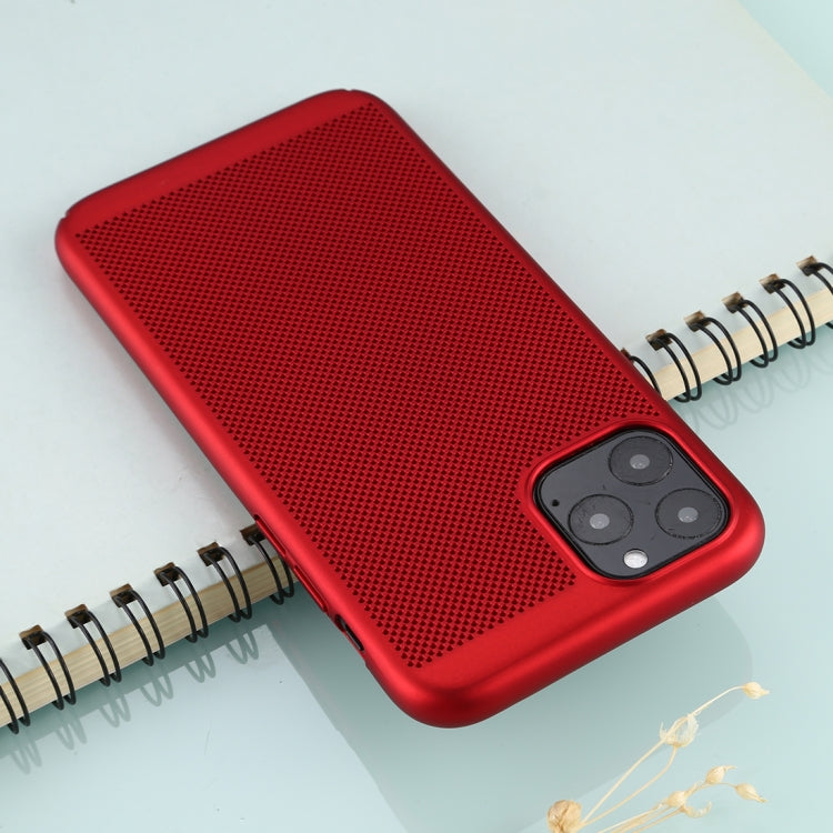 For iPhone 11 Pro Max Mesh Solid Color Plastic Protective Case
