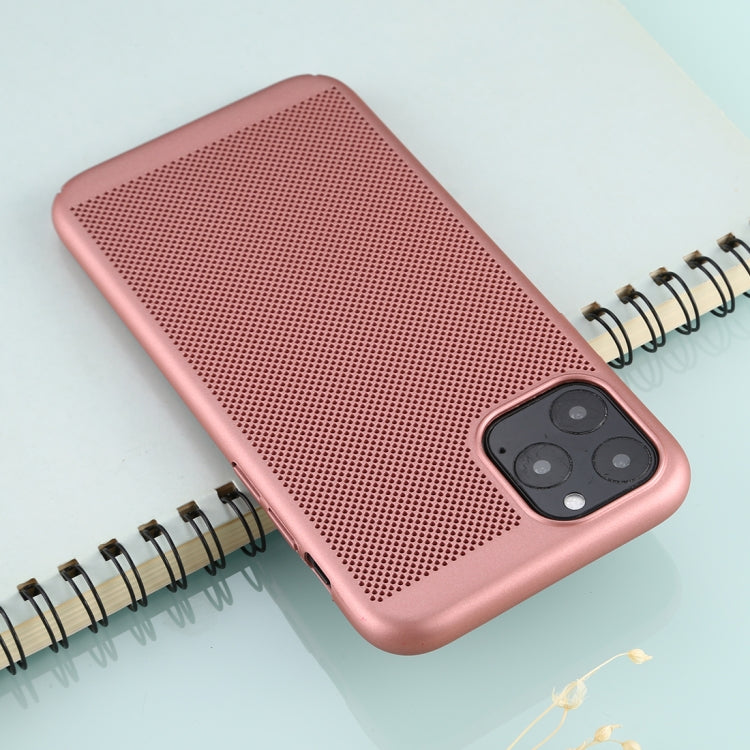 For iPhone 11 Pro Max Mesh Solid Color Plastic Protective Case
