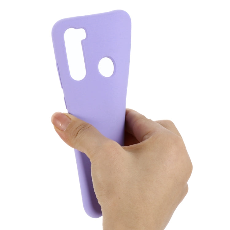 For Xiaomi Redmi Note 8 2021 Pure Color Liquid Silicone Shockproof Full Coverage Case