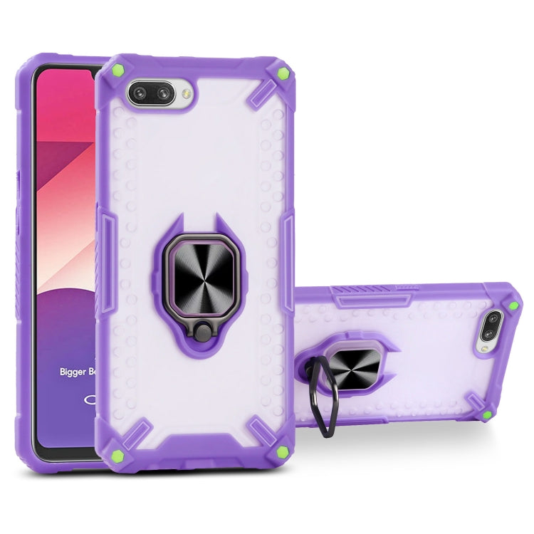 Matte TPU + PC Magnetic Shockproof Case with Ring Holder For OPPO A3s