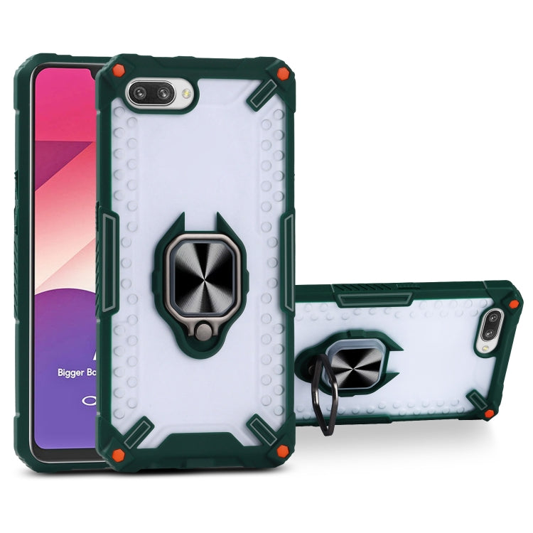 Matte TPU + PC Magnetic Shockproof Case with Ring Holder For OPPO A3s