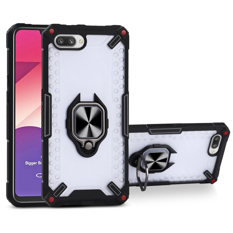 Matte TPU + PC Magnetic Shockproof Case with Ring Holder For OPPO A3s