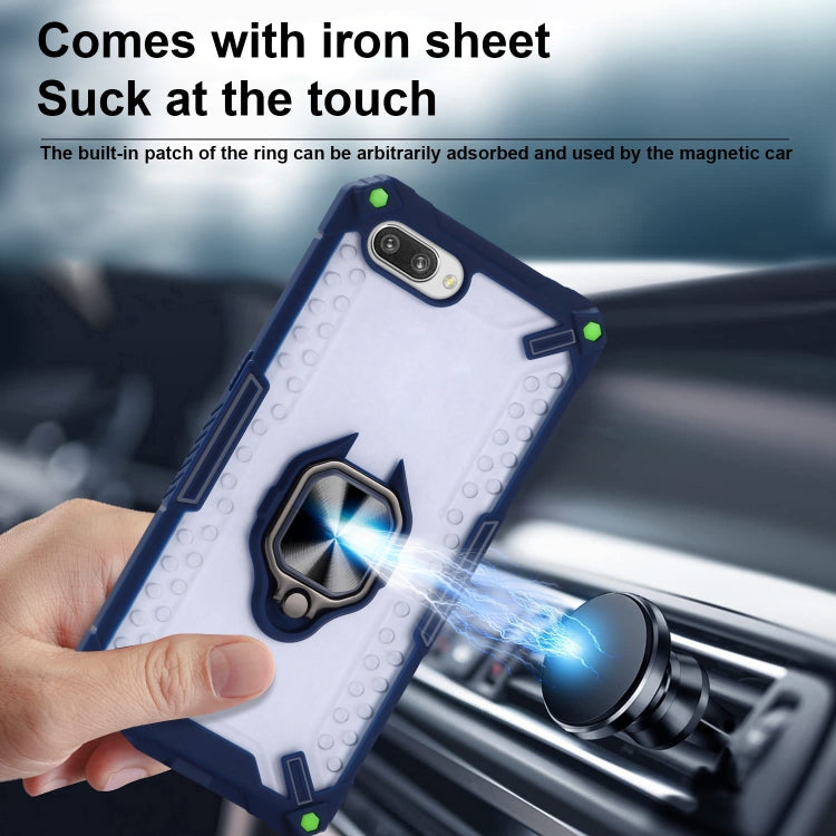 Matte TPU + PC Magnetic Shockproof Case with Ring Holder For OPPO A3s