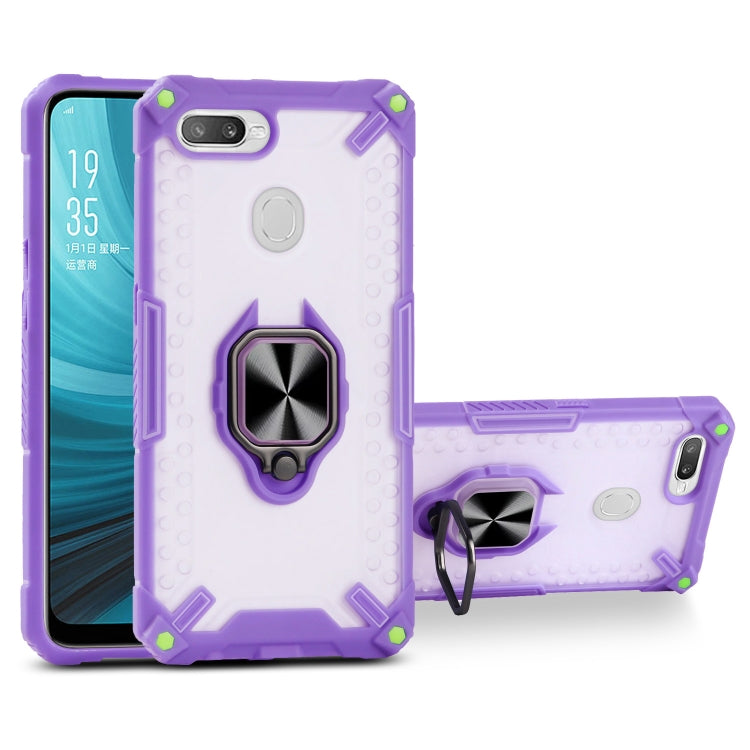 Matte TPU + PC Magnetic Shockproof Case with Ring Holder For OPPO A7