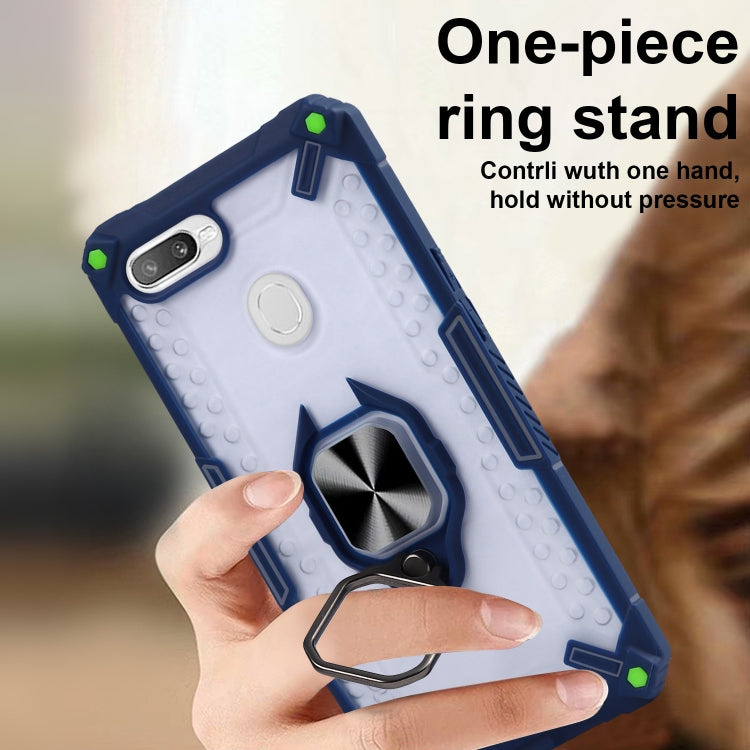 Matte TPU + PC Magnetic Shockproof Case with Ring Holder For OPPO A7