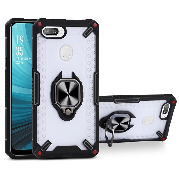 Matte TPU + PC Magnetic Shockproof Case with Ring Holder For OPPO A7