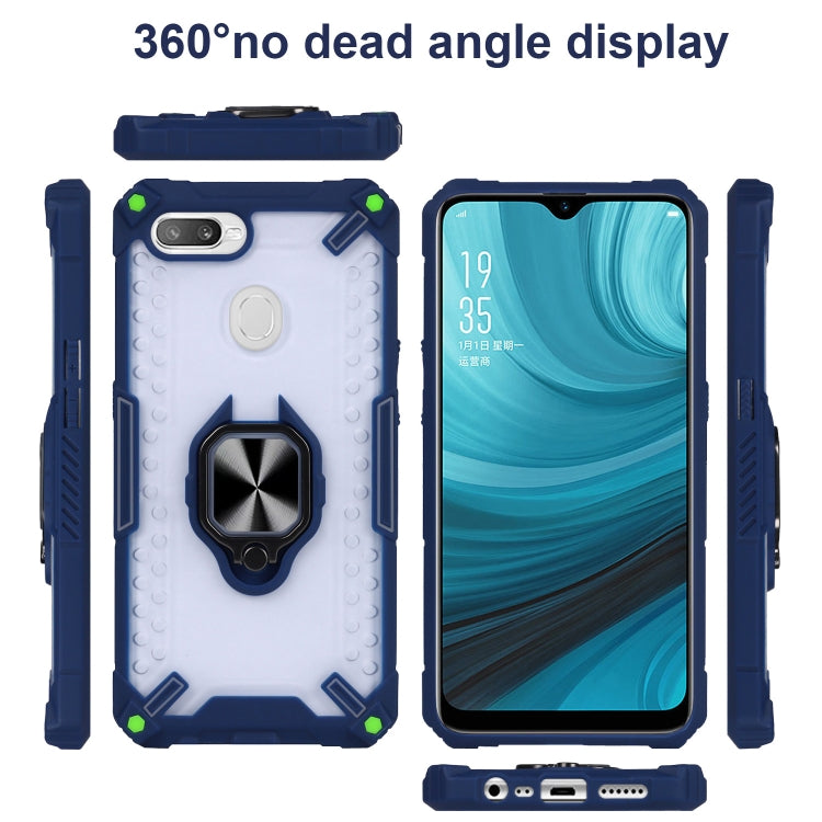 Matte TPU + PC Magnetic Shockproof Case with Ring Holder For OPPO A7