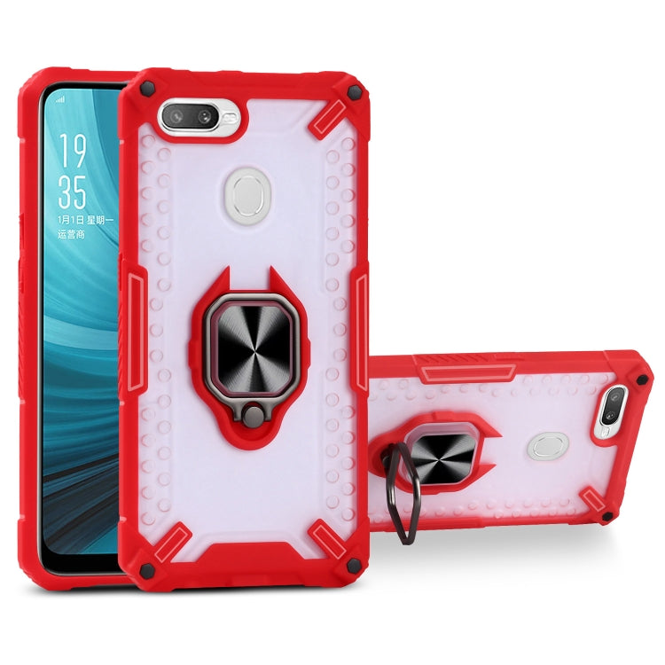 Matte TPU + PC Magnetic Shockproof Case with Ring Holder For OPPO A7