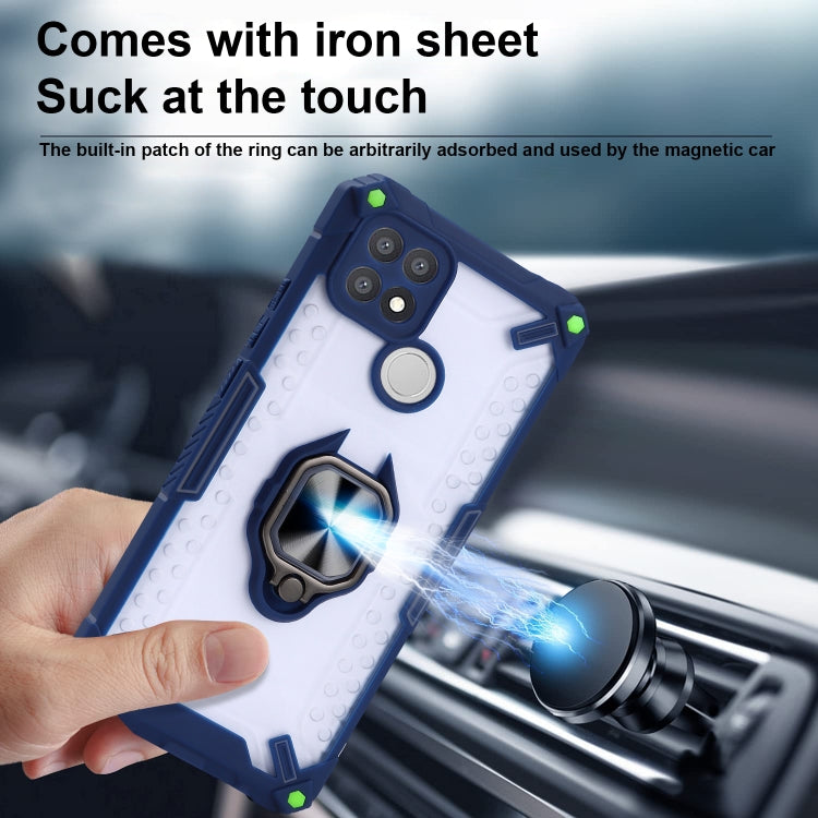 Matte TPU + PC Magnetic Shockproof Case with Ring Holder For OPPO A15