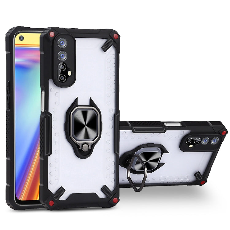 Matte TPU + PC Magnetic Shockproof Case with Ring Holder For OPPO Realme 7