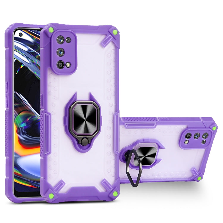 Matte TPU + PC Magnetic Shockproof Case with Ring Holder For OPPO Realme 7 Pro