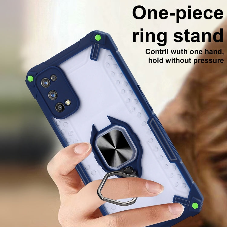 Matte TPU + PC Magnetic Shockproof Case with Ring Holder For OPPO Realme 7 Pro