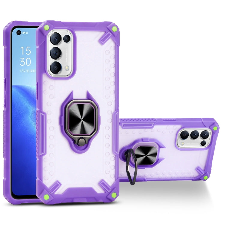 Matte TPU + PC Magnetic Shockproof Case with Ring Holder For OPPO Reno5