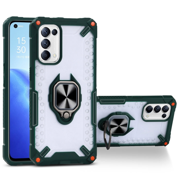 Matte TPU + PC Magnetic Shockproof Case with Ring Holder For OPPO Reno5