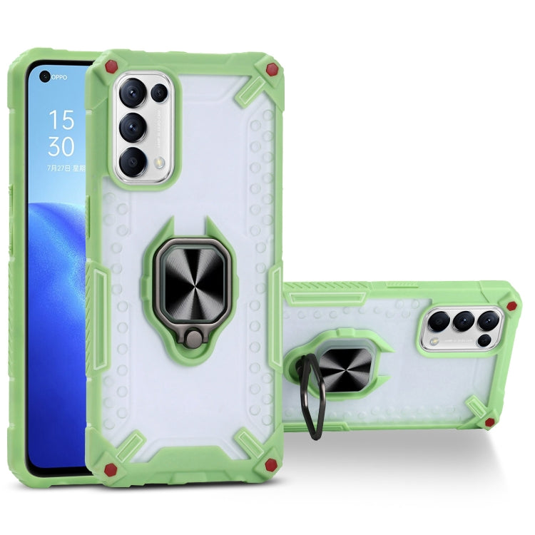 Matte TPU + PC Magnetic Shockproof Case with Ring Holder For OPPO Reno5