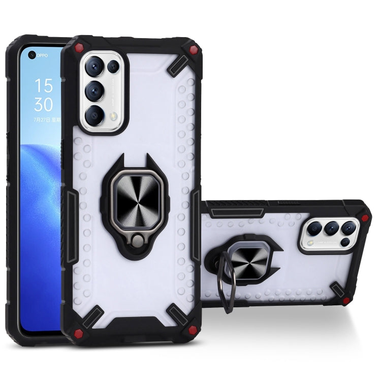 Matte TPU + PC Magnetic Shockproof Case with Ring Holder For OPPO Reno5
