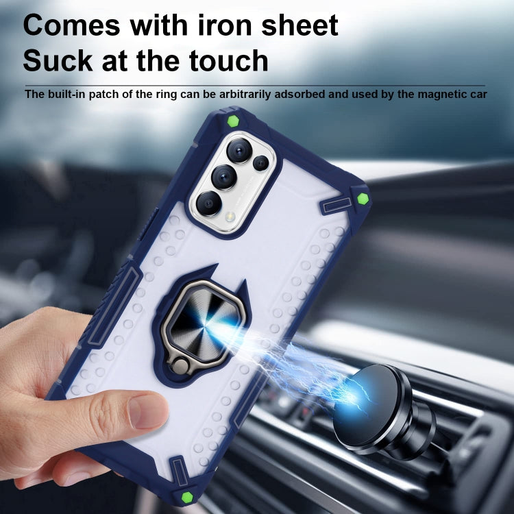 Matte TPU + PC Magnetic Shockproof Case with Ring Holder For OPPO Reno5