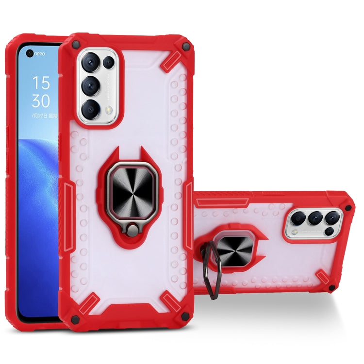 Matte TPU + PC Magnetic Shockproof Case with Ring Holder For OPPO Reno5