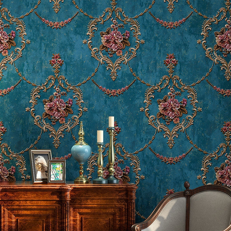 3D Fine-pressed Texture Damascus Wallpapers Household Non-woven Wallpaper, Size:0.53x10m
