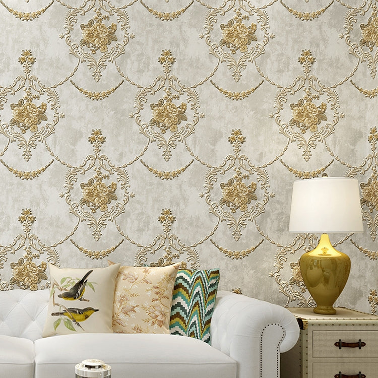 3D Fine-pressed Texture Damascus Wallpapers Household Non-woven Wallpaper, Size:0.53x10m