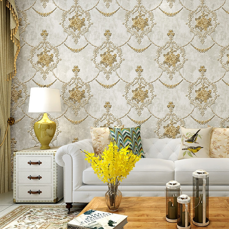 3D Fine-pressed Texture Damascus Wallpapers Household Non-woven Wallpaper, Size:0.53x10m