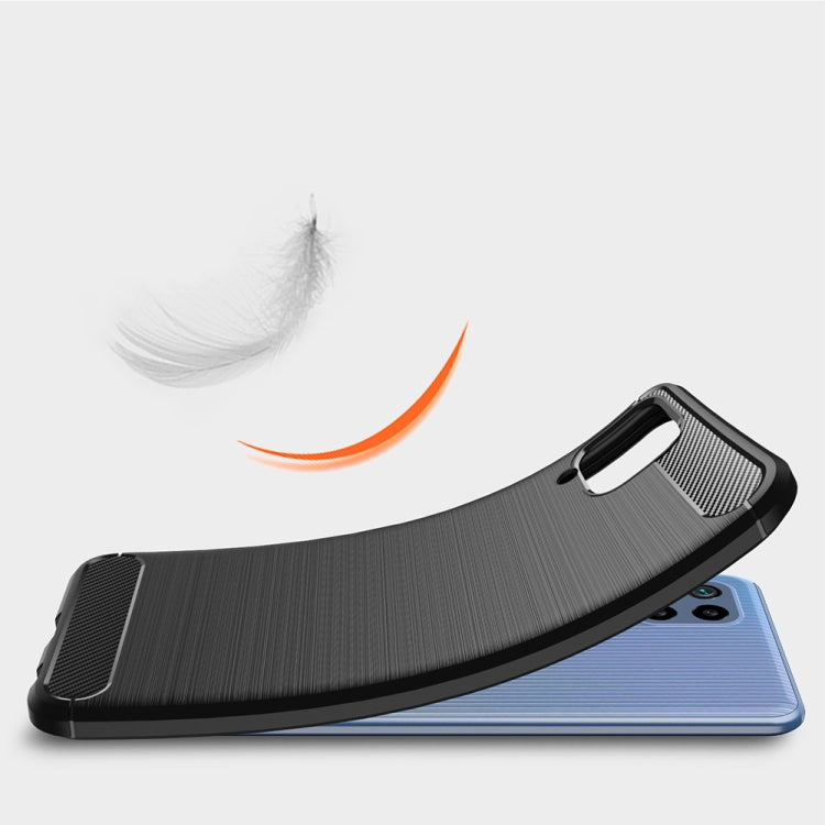 Brushed Texture Carbon Fiber TPU Case For Samsung Galaxy M32 International Version