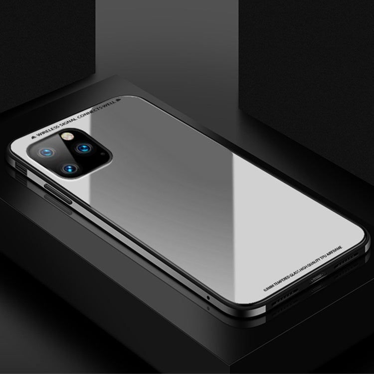 For iPhone 11 SULADA Metal Frame Toughened Glass Protective Case