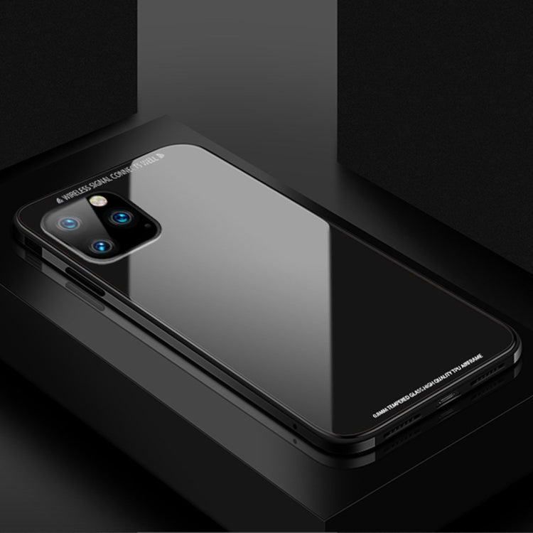 For iPhone 11 Pro Max SULADA Metal Frame Toughened Glass Protective Case